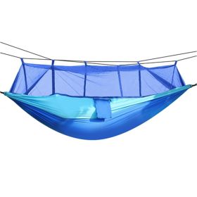 Portable Nylon Swing Hanging Bed Outdoor Hiking Camping Hammock - Blue - Hammock