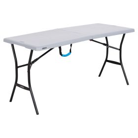 5-Foot Fold-in-Half Table, Gray - Gray