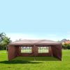 3 x 6m Two Windows Practical Waterproof Folding Tent Dark Coffee Folding Tent - Dark Coffee