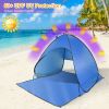 Pop Up Beach Tent Sun Shade Shelter Anti-UV Automatic Waterproof Tent Canopy for 2/3 Man w/ Net Window Storage Bag - Blue