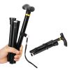 Walking Cane Aluminum Alloy Walking Stick Adjustable Folding Travel Hiking Stick   - Black