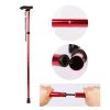 Walking Cane Aluminum Alloy Walking Stick Adjustable Folding Travel Hiking Stick   - Red