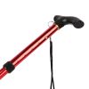 Walking Cane Aluminum Alloy Walking Stick Adjustable Folding Travel Hiking Stick   - Red