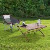 Aluminum Roll-Top Camping Table, Dark Brown - Brown