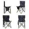 Camping Chair Heavy Duty 600D Portable Folding Chair Outdoor Fishing Hiking US - Black