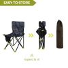 Camping Chair Heavy Duty 600D Portable Folding Chair Outdoor Fishing Hiking US - Black