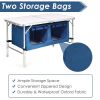 Height Adjustable Folding Camping Table - Blue