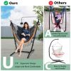 Height Adjustable Hammock Chair with Phone Holder and Side Pocket - Gray