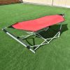 Portable Folding Steel Frame Hammock with Bag - Red