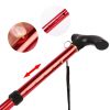 Walking Cane Aluminum Alloy Walking Stick Adjustable Folding Travel Hiking Stick   - Red