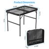 35.62x23.42x25.9in Foldable Camping Table Collapsible Picnic Aluminum Alloy Grill Stand 88LBS Max Load Height Adjustable BBQ Table - Black