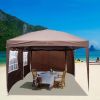 3 x 6m Two Windows Practical Waterproof Folding Tent Dark Coffee Folding Tent - Dark Coffee