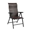 Portable Camping Rattan Folding Chair W/Armrest - As pic show - Style A