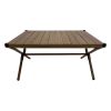 Aluminum Roll-Top Camping Table, Dark Brown - Brown