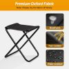 Foldable Camping Stool Portable Travel Chair 275.6LBS Load for Camping Fishing Backpacking Hiking Camping Seat with Carry Bag - Black