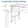 Height Adjustable Folding Camping Table - Blue