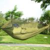 Portable Nylon Swing Hanging Bed Outdoor Hiking Camping Hammock - Army Green - Hammock