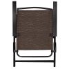 Beach & Garden Lawn 4 Pcs Folding Sling Chairs With Steel Armrest And Adjustable Back - Brown - Steel/fabric