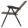 Beach & Garden Lawn 4 Pcs Folding Sling Chairs With Steel Armrest And Adjustable Back - Brown - Steel/fabric