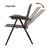 Beach & Garden Lawn 4 Pcs Folding Sling Chairs With Steel Armrest And Adjustable Back - Brown - Steel/fabric