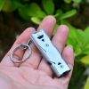 Stainless Whistle Double Tube Lifesaving Emergency SOS Outdoor Survival Whistle - Black