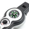 1pc 7 In 1 Safety Whistle; Magnifier; Flashlight & Compass For Emergency Survival Hiking - Grey