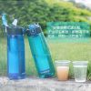 Portable Water Filter Bottle BPA Free Water Purifier with Intergrated Filter Straw for Outdoor Camping Hiking - Green